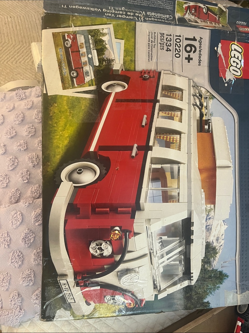 Lego Red and White Campervan Model